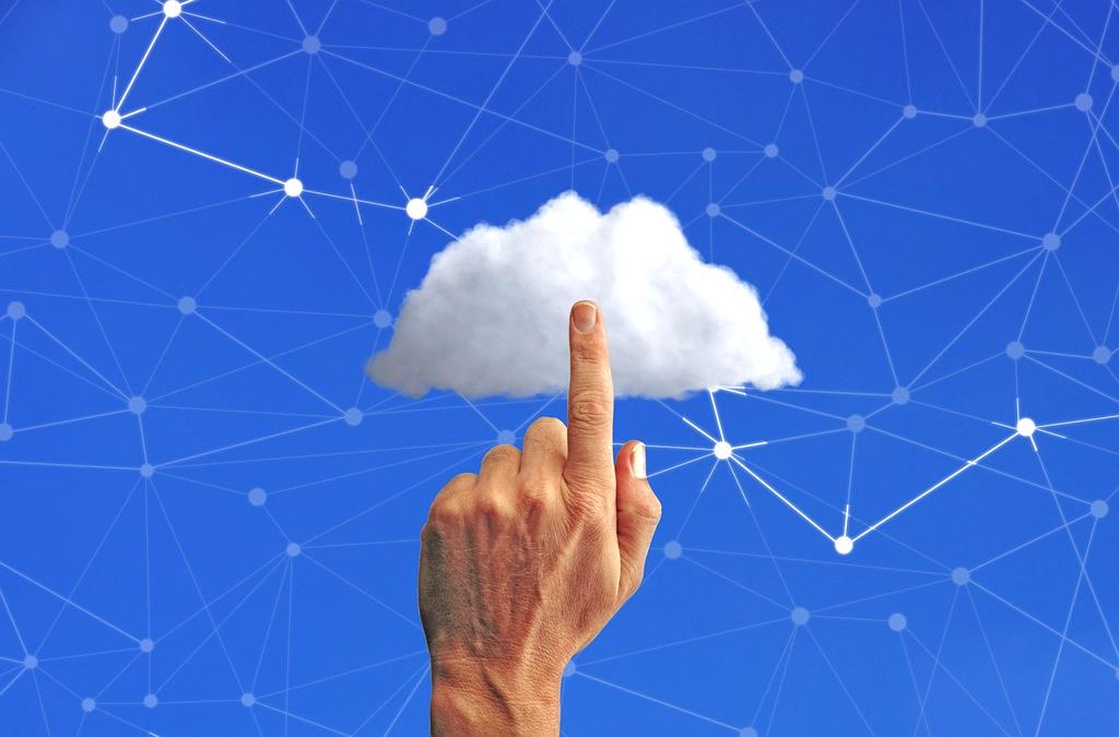 Illustration of cloud networking connections between devices